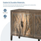 4 Door Wooden Twill Sideboard American Country Vintage Old Living Room
