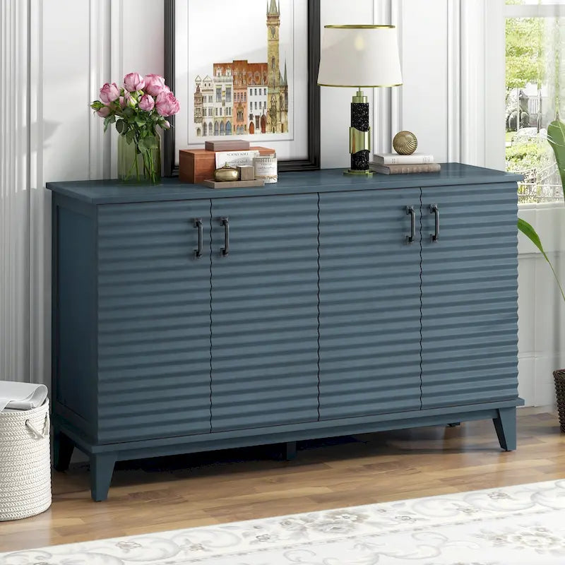 Sideboard with 4 Door Large Storage Buffet with Adjustable Shelves