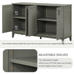 Sideboard with 4 Door Large Storage Buffet with Adjustable Shelves