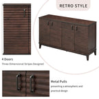 Sideboard with 4 Door Large Storage Buffet with Adjustable Shelves