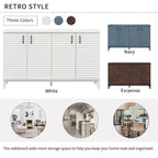 Sideboard with 4 Door Large Storage Buffet with Adjustable Shelves