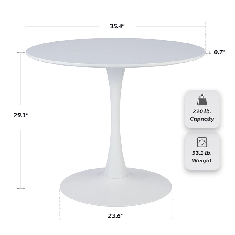 Mid-Century Modern Round Tulip Dining Table