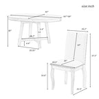 5-Piece Dining Set with Round Extendable Dining Table and Chairs