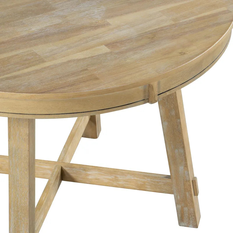5-Piece Dining Set with Round Extendable Dining Table and Chairs