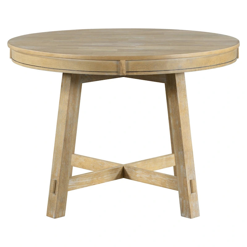 5-Piece Dining Set with Round Extendable Dining Table and Chairs