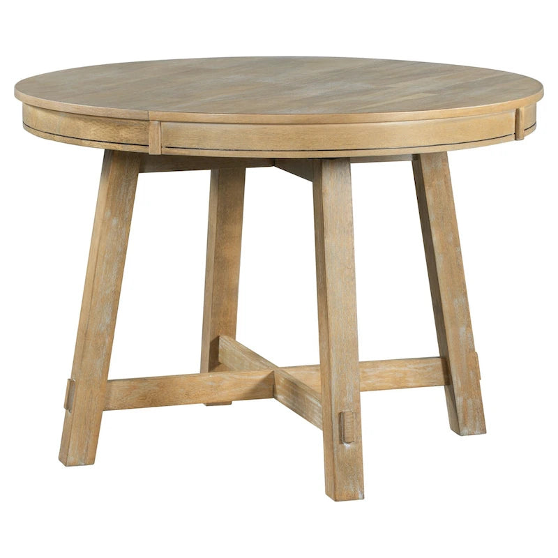 5-Piece Dining Set with Round Extendable Dining Table and Chairs