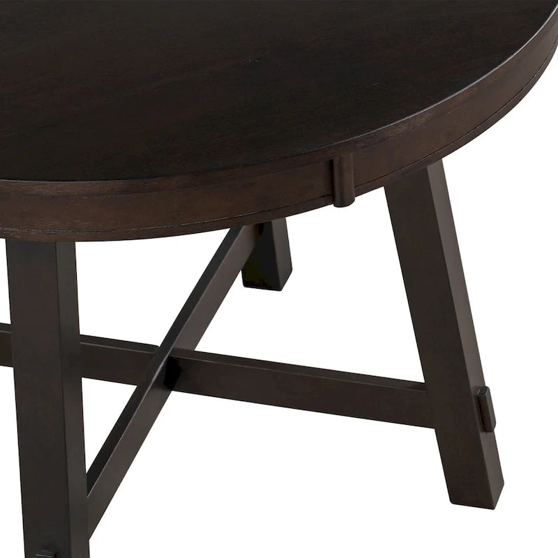 5-Piece Dining Set with Round Extendable Dining Table and Chairs