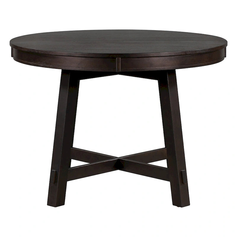 5-Piece Dining Set with Round Extendable Dining Table and Chairs