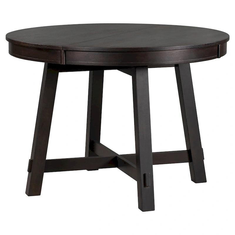 5-Piece Dining Set with Round Extendable Dining Table and Chairs