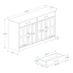 Farmhouse Buffet Cabinet Storage Sideboard with 2 Drawers and 4 Doors