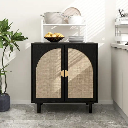 2 Doors Wood Pantry Organizer with Adjustable Laminates, Storage Cabinet for Bedroom, Living Room, Kitchen