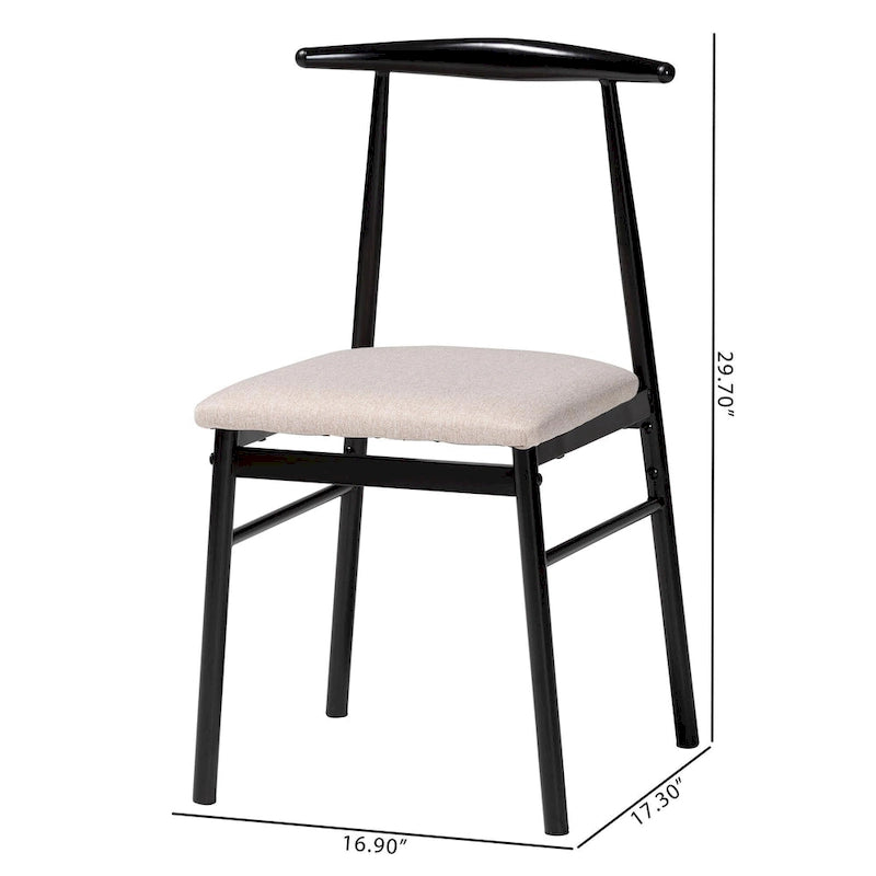 Arnold Modern Industrial Fabric and Metal 4-Piece Dining Chair Set