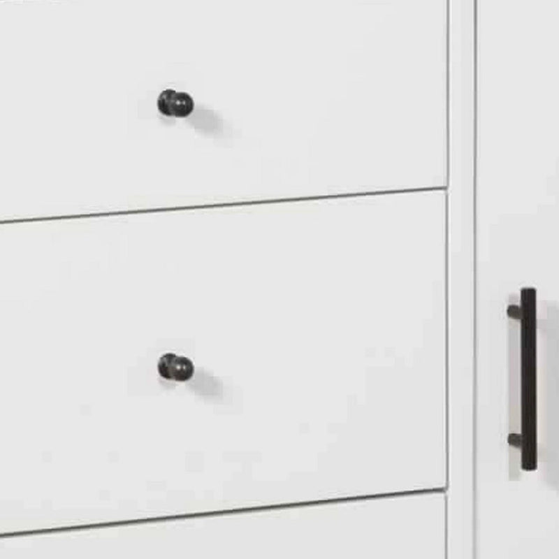Wooden Accent Cabinet with 3 Drawers and 1 Door, White