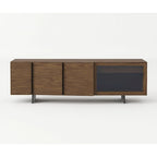 Modrest Glencoe Modern Walnut & Grey Glass Buffet