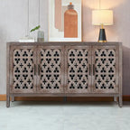 Hollow Four Door Antique Cabinet Sideboard Storage Cabinet