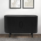 Modern Stylish Wooden Sideboard with Vertical Stripes Cabinet Doors