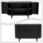 Modern Stylish Wooden Sideboard with Vertical Stripes Cabinet Doors