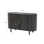 Modern Stylish Wooden Sideboard with Vertical Stripes Cabinet Doors
