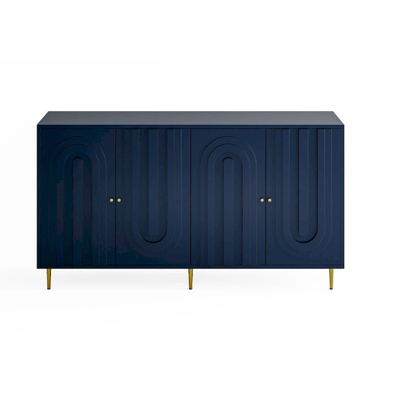 Lacquered 4 Door Wooden Sideboard