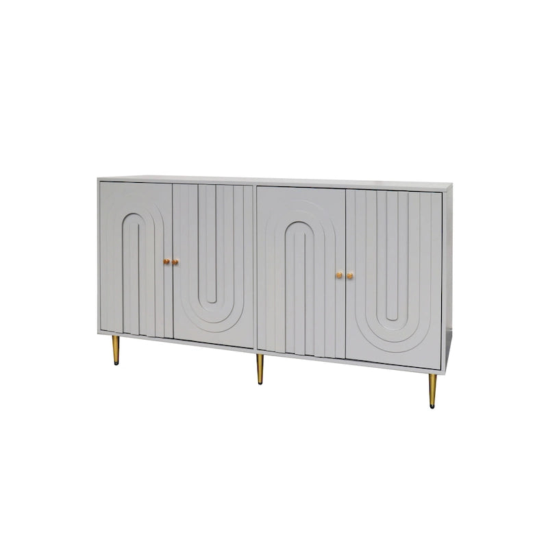 Lacquered 4 Door Wooden Sideboard