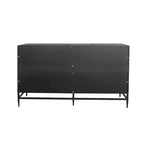 Accent Black Lacquered 4-Door Wooden Sideboard Buffet Server Cabinet