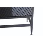Accent Black Lacquered 4-Door Wooden Sideboard Buffet Server Cabinet