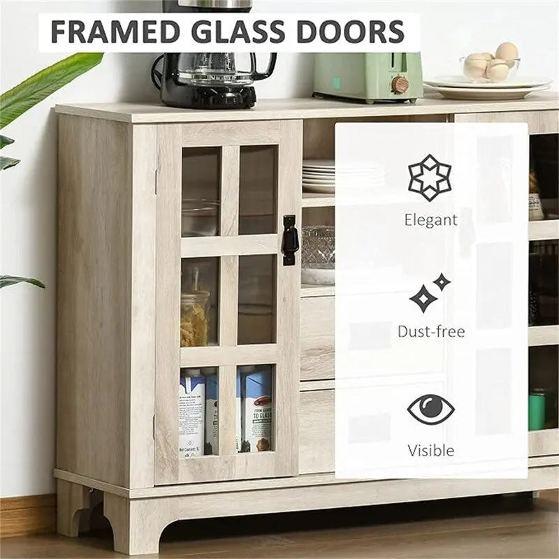 Sideboard Buffet Cabinet - 11.75D x 42.25W x 32H
