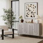 Modern Lacquered 4 Door Wooden Cabinet Sideboard Buffet