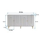 Modern Lacquered 4 Door Wooden Cabinet Sideboard Buffet