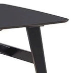 Iora 71 Inch Dining Table, Industrial Style, Rounded Corners, Black Wood