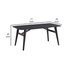 Iora 71 Inch Dining Table, Industrial Style, Rounded Corners, Black Wood