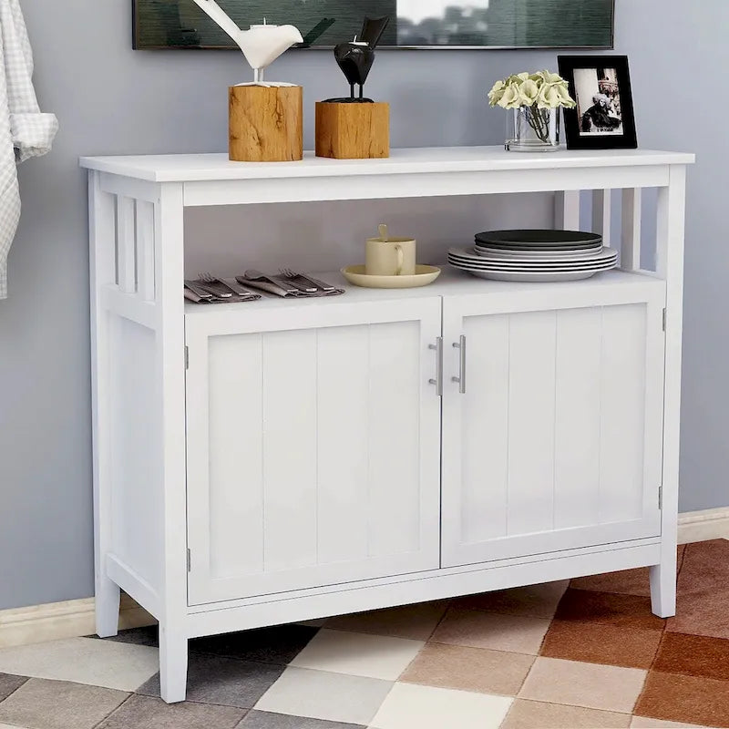 French Country Buffet Cabinets, Storage Cabinets with 2 Dividers