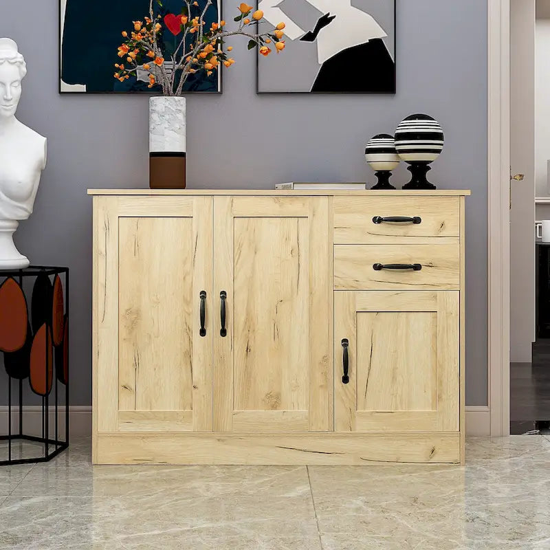 French Country Buffet Cabinets, Storage Cabinets with 2 Dividers
