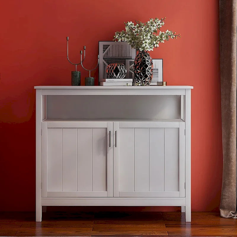 French Country Buffet Cabinets, Storage Cabinets with 2 Dividers
