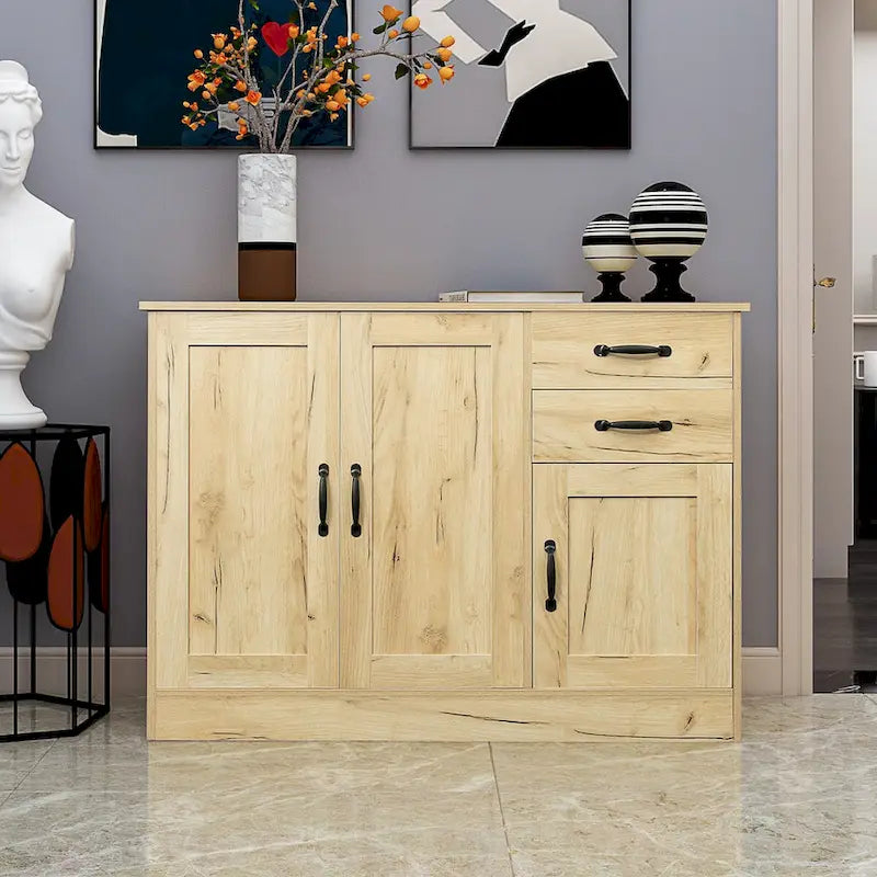 French Country Buffet Cabinets, Storage Cabinets with 2 Dividers