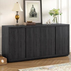 Distinctive Features of a Four-Door Cabinet Sideboard with Ash Veneer suitable for Hallway, Entryway, Living Room