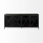 Poppy I Black Metal w/Glass Door Sideboard - 79.0L x 16.0W x 33.0H