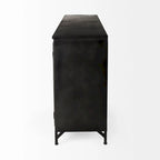 Poppy I Black Metal w/Glass Door Sideboard - 79.0L x 16.0W x 33.0H