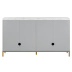 Modern Sideboard with 4 door cabinet with Metal Handles and Adjustable Shelves