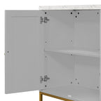 Modern Sideboard with 4 door cabinet with Metal Handles and Adjustable Shelves