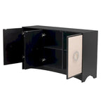 U_Style Curved Design Storage Cabinet w/Three Doors/Adjustable Shelves