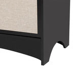 U_Style Curved Design Storage Cabinet w/Three Doors/Adjustable Shelves