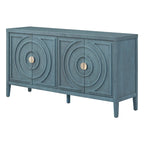 Retro Sideboard Round Metal Door Handle Two Large Cabinets Adjustable Shelves