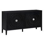 Retro Sideboard Round Metal Door Handle Two Large Cabinets Adjustable Shelves
