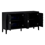 Retro Sideboard Round Metal Door Handle Two Large Cabinets Adjustable Shelves