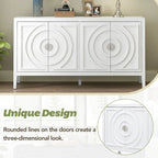 Retro Sideboard Round Metal Door Handle Two Large Cabinets Adjustable Shelves
