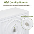 Retro Sideboard Round Metal Door Handle Two Large Cabinets Adjustable Shelves