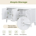Retro Sideboard Round Metal Door Handle Two Large Cabinets Adjustable Shelves