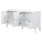 Retro Sideboard Round Metal Door Handle Two Large Cabinets Adjustable Shelves