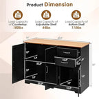 Kitchen Sideboard with Storage Cabinets & Drawers - 16D x 43.5W x 31H